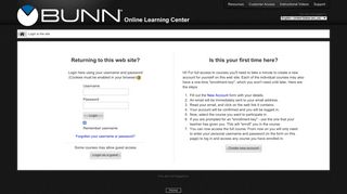 BUNN Online Learning Center: Login to the site