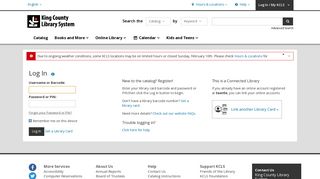 Log In | King County Library System | BiblioCommons