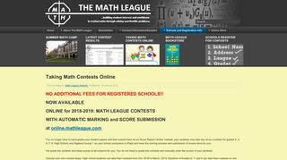 Taking Math Contests Online - Math League