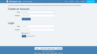 Online Notepad - Create Free Account - aNotepad.com
