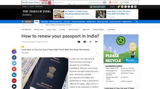 How to renew your passport in India? - Times of India