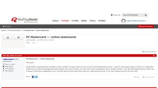 PC Mastercard --- online statements - RedFlagDeals.com Forums