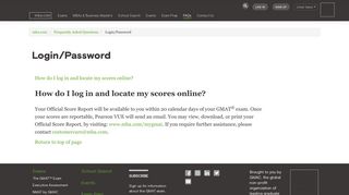 Login/Password - MBA.com