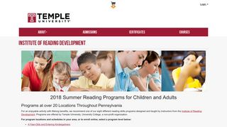 Institute of Reading Development | Temple University