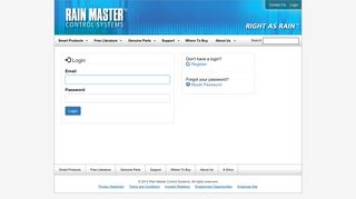 User Login/Registration - Rain Master Control Systems