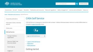 CASA Self Service | Civil Aviation Safety Authority