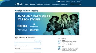 Mileage Plan Shopping SignIn - Alaska Airlines