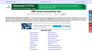 SSH server test - InfoByIp.com