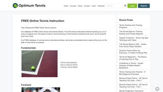 FREE Online Tennis Instruction - Optimum Tennis