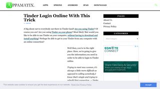 Tinder Login Online With This Trick | Appamatix