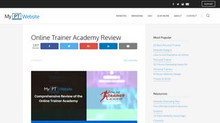 Online Trainer Academy Review - My Personal Trainer Website