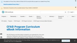 CFA® Program Curriculum eBook Information - CFA Institute