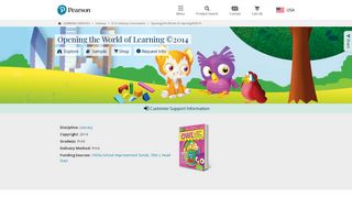 OWL (Opening the World of Learning) Literacy Program | Pearson Pre ...