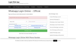 Whatsapp Login Online - Official - Login Web App