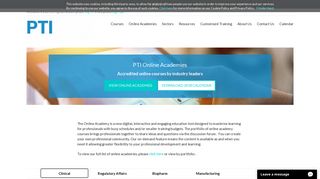 PTI - Online Academies - Pharmaceutical Training International