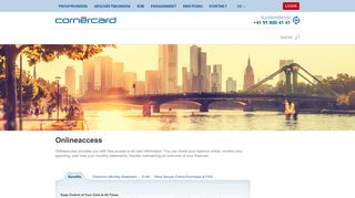 Important informations about Onlineaccess - Cornèrcard