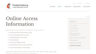 Online Access Information | Fredericksburg United Methodist Church