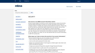 Online Access: Q + A - MBNA Mastercard Login