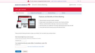 Bank of America | Online Banking | Enrollment