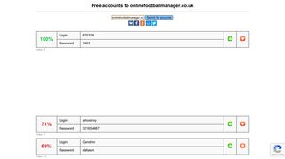 onlinefootballmanager.co.uk - free accounts, logins and passwords
