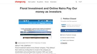 Petition · INTERPOL: Floral Investment and Online Naira Pay Our ...