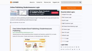 Online Publishing Studentreasures Login