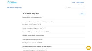Affiliate Program – Online Sales Pro
