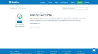 Integrate AWeber with Online Sales Pro