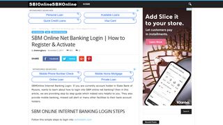 SBM Online Net Banking Login | How to Register & Activate - SBHOnline