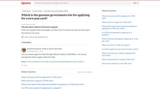 Which is the genuine government site for applying for a new pan ...
