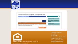 Login - Tradesmen Community CU Online Banking