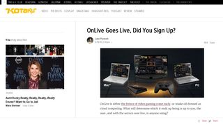 OnLive Goes Live, Did You Sign Up? - Kotaku