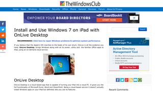 OnLive Desktop: Install Windows 7, Office on iPad - The Windows Club