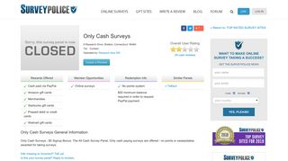 Only Cash Surveys Ranking and Reviews - SurveyPolice