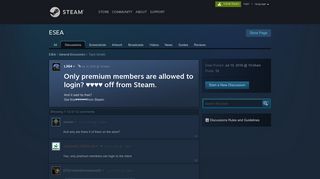 Only premium members are allowed to login? off from Steam. :: ESEA ...