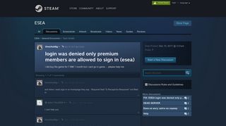 login was denied only premium members are allowed to sign in (esea ...