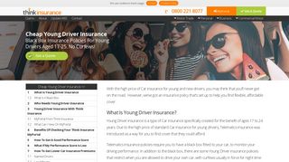 Young Driver Car Insurance - Cheap Policies| Think Insurance