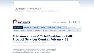 Coin Announces Official Shutdown of All Product Services Coming ...