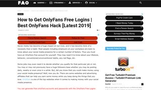 How to Get OnlyFans Free Logins | Best OnlyFans Hack [Latest 2018]