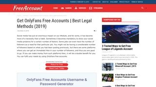 Get OnlyFans Free Accounts | Best Legal Methods (2019) - FreeAccount