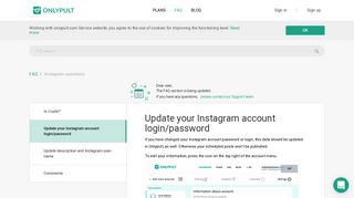 Update your Instagram account login/password - Onlypult