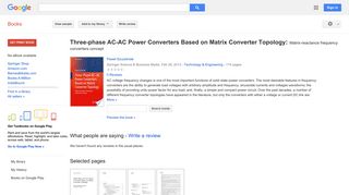 Three-phase AC-AC Power Converters Based on Matrix Converter ...
