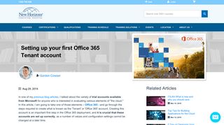Setting up your first Office 365 Tenant account | New Horizons