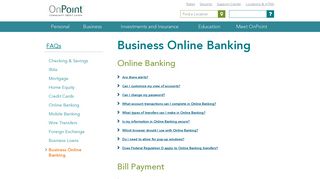 Business Online Banking - OnPoint Community Credit Union