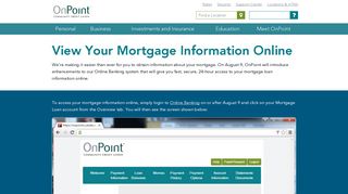 View Your Mortgage Information Online - OnPoint Community Credit ...