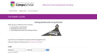OnRamp Login - CompuScholar