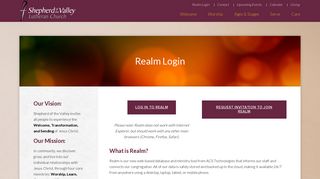 Realm Login — Shepherd of the Valley