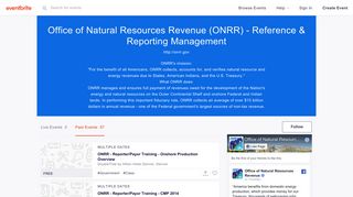 Office of Natural Resources Revenue (ONRR) - Reference ... - Eventbrite