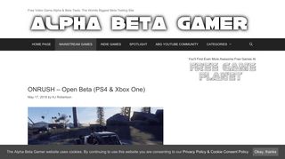 ONRUSH – Open Beta (PS4 & Xbox One) | Alpha Beta Gamer