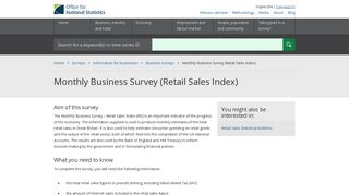 Monthly Business Survey (Retail Sales Index) - Office for National ...